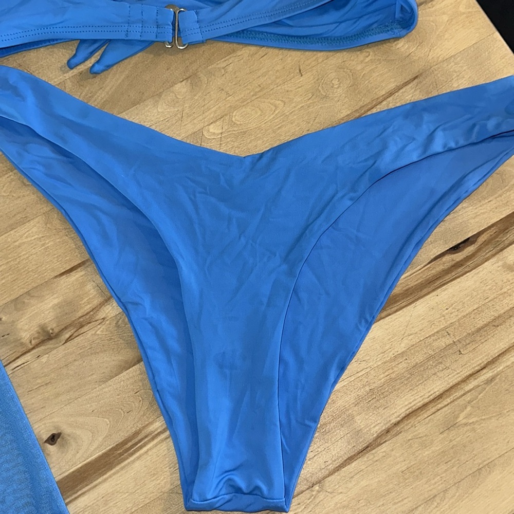 3-Piece TiniBikini Blue Thong Bikini Set - Picture 8 of 8